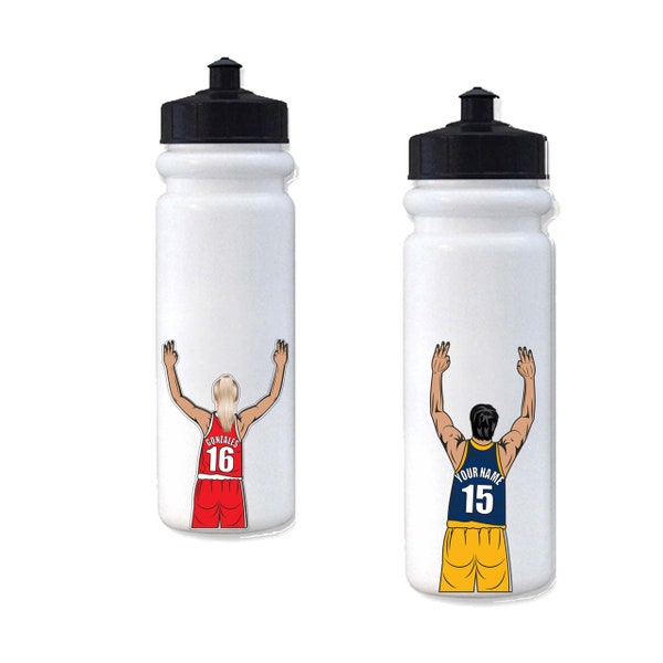 Personalized Basketball Water Bottle Stickers, Custom Decals For Your Laptop or Cell Phone Case | Player Gift Label That Won't Peel Off