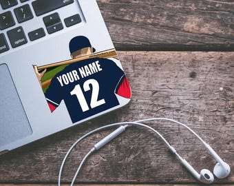 Personalized Baseball Stickers 3 Pack: Waterproof Vinyl Decals
