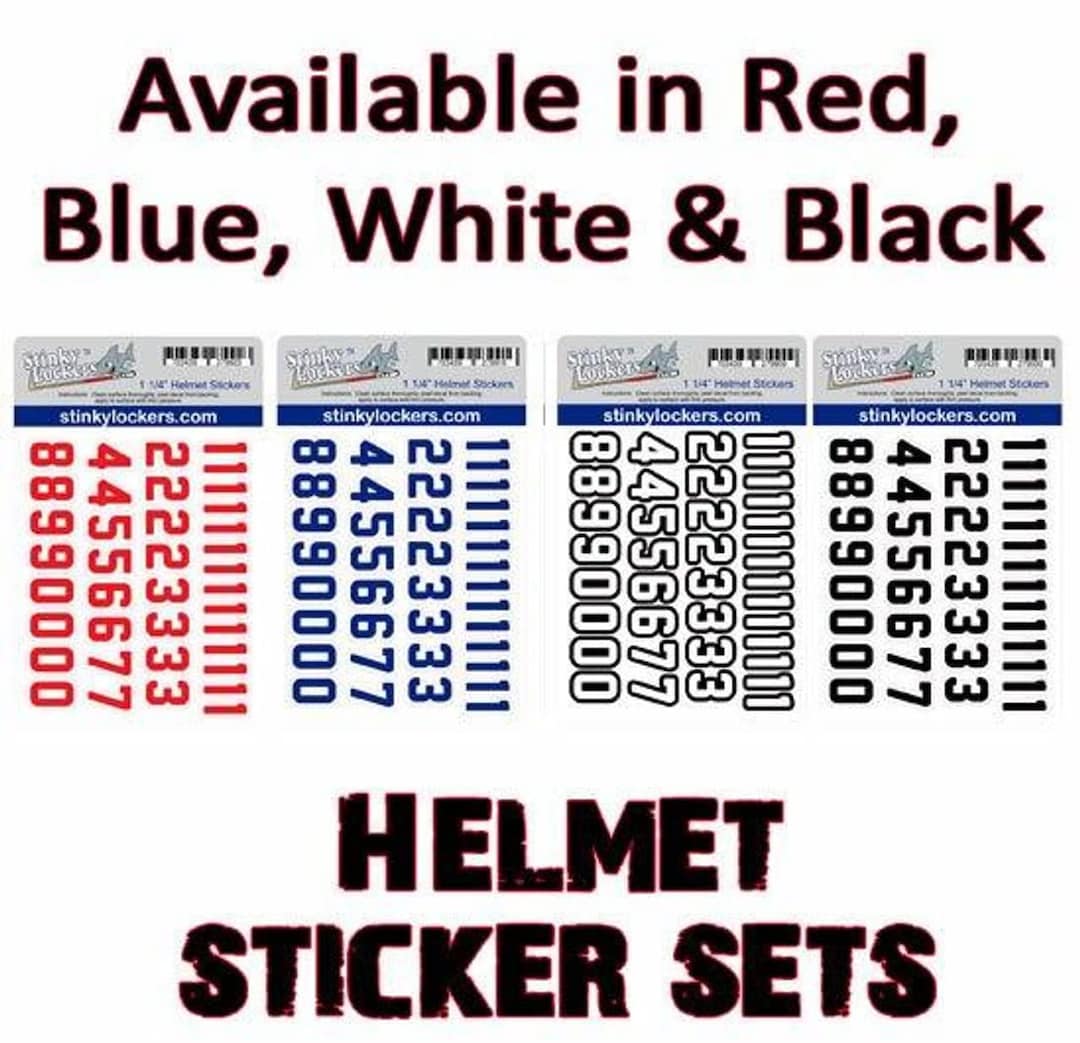Hockey Helmet Number Decal Set for Your Hockey Football Etsy