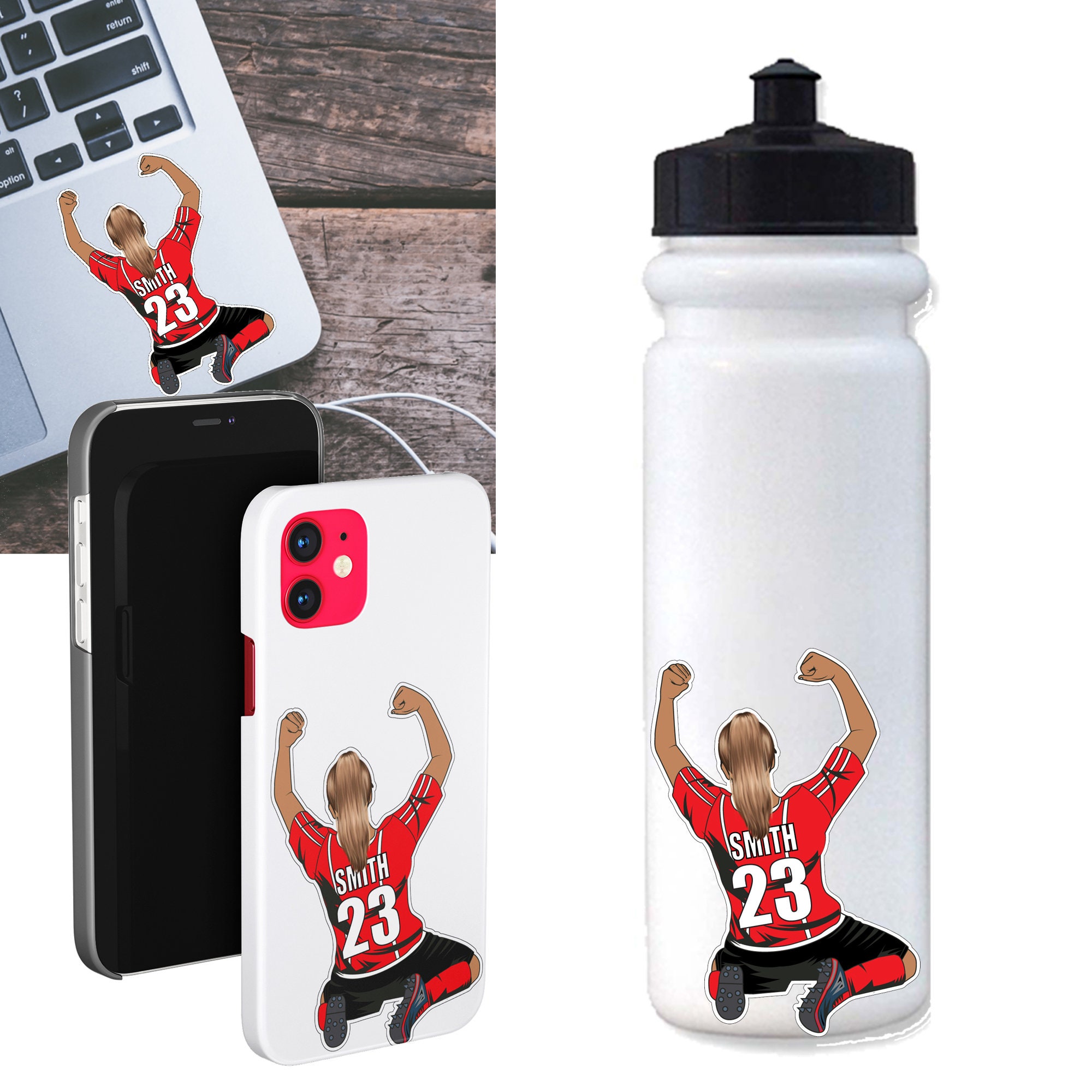 Personalized Soccer Player Sticker: Custom Jersey, Laptop Decal - Etsy