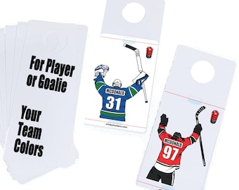 Personalized Hockey Hotel Bedroom Door Hanger Sign