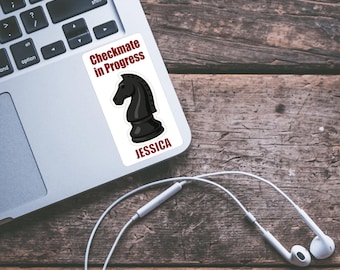 Custom Chess Knight Sticker: Personalized Waterproof Vinyl Decal