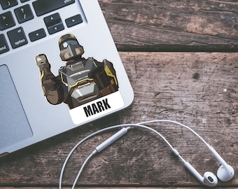 Personalized HellDivers Gamer Sticker: Laptop, Water Bottle Decal