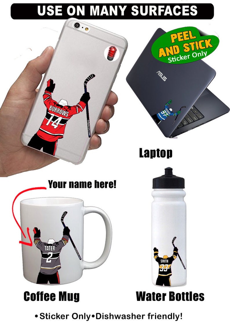 Personalized Hockey Water Bottle Stickers Etsy