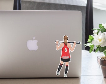 Personalized Field Hockey Player Sticker: Custom Name & Number Decal