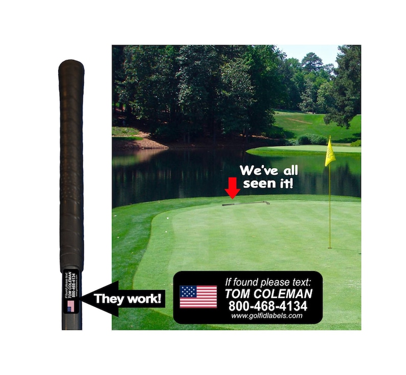 Golf Club Stickers Golf Gift For Men or Women Personalized Golf ID Labels for your Clubs Custom Golf Decals Unique Golfer Gift 7-Country Pride