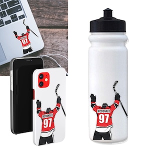 Personalized Hockey Water Bottle Stickers image 3