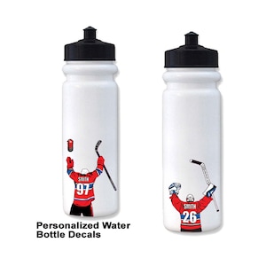 15 Personalized Hockey Team Order Water Bottle Stickers with Express Shipping