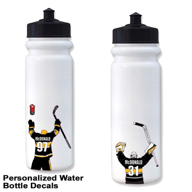 Personalized Hockey Water Bottle Stickers Etsy