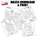 Hockey Coloring Mazes Activity Pages, Printable Ice Hockey Sheets ...