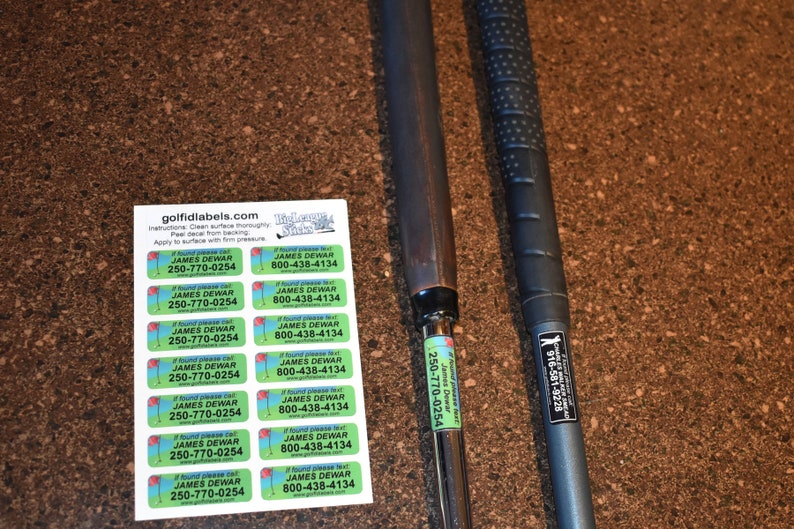 Golf Club Id Labels Etsy