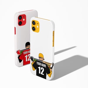 Personalized Baseball Cell Phone Stickers | Laminated Labels For Your Phone, Laptop or Cell Phone | Baseball Gift Decals That Won't Peel Off
