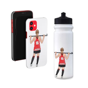 Sticker bouteille d'eau hockey sur gazon, décalcomanies personnalisées pour bouteille d'eau, ordinateur portable, téléphone portable | Étiquette-cadeau de joueur qui ne pèlera pas