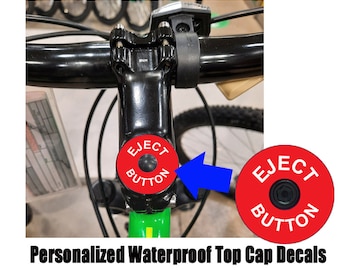 Eject Button Bike Headset Cap Decal: Custom Waterproof Bicycle Accessory (Set of 4)