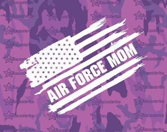 Air Force Mom Weathered Flag Decal Truck Sticker Laptop Military Window Vinyl