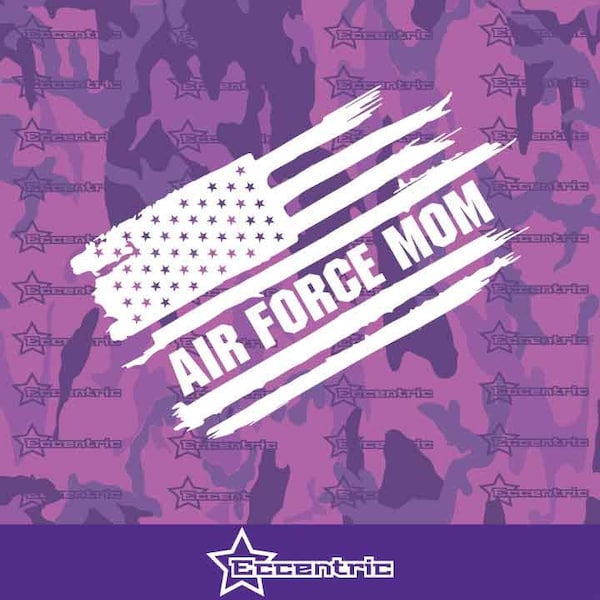 Air Force Mom Weathered Flag Decal Truck Sticker Laptop Military Window Vinyl