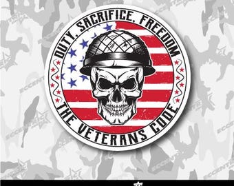 Duty, Sacrifice, Freedom the Veterans Code Vinyl Sticker