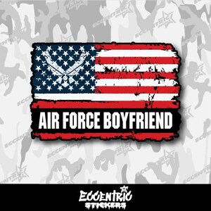 Air Force Boyfriend Weathered Flag Vinyl Sticker