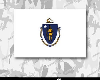 Massachusetts State Flag Vinyl Sticker