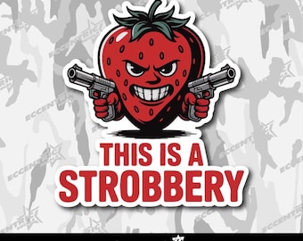 This is a Strobbery Strawberry Vinyl Sticker
