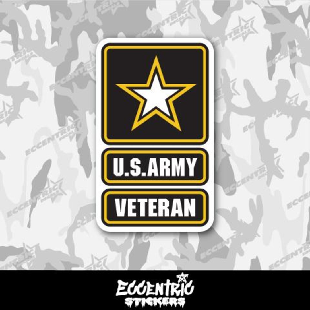 Us Army Veteran Vinyl Sticker Etsy 