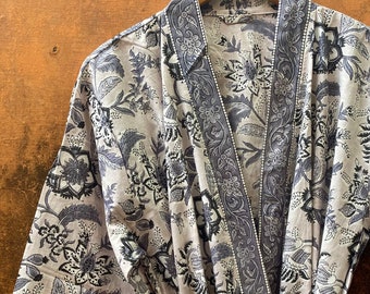 Blockprint Cotton Kimono Robes for Women Indian Dressing Gown Unisex Blockprint Beach Cover ups Bridesmaid Gifts