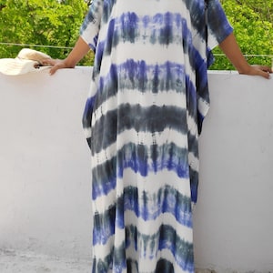 RAYON Indian Hand Tie Dyed Maxi Dress Resort Dress Beach Cover ups Resortwear Dress women&#39;s long kaftan dressing gown