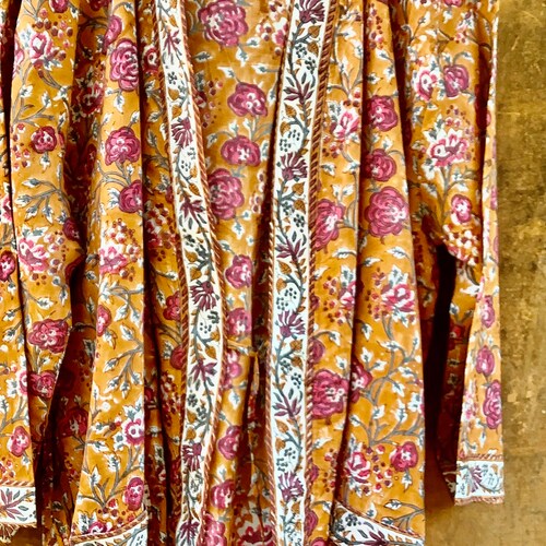 Hand Block Cotton Kimono Robes for Women Indian Dressing Gown - Etsy