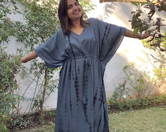 RAYON kaftan,  Hand tie dyed caftan, Kaftan maxi dress, Holiday wear, Kimono Robe, Plus size clothing, Caftans for women, bridesmaid kaftans