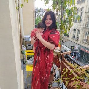 Red Maternity Hospital Gown, Delivery Gown, Labour Gowns, Plus size kaftan, Plus size clothing