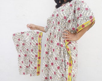 Long Floral Kaftan Cotton kaftan Dress Plus Size Boho Dress Plus size Kaftan Maternity Hospital Gowns