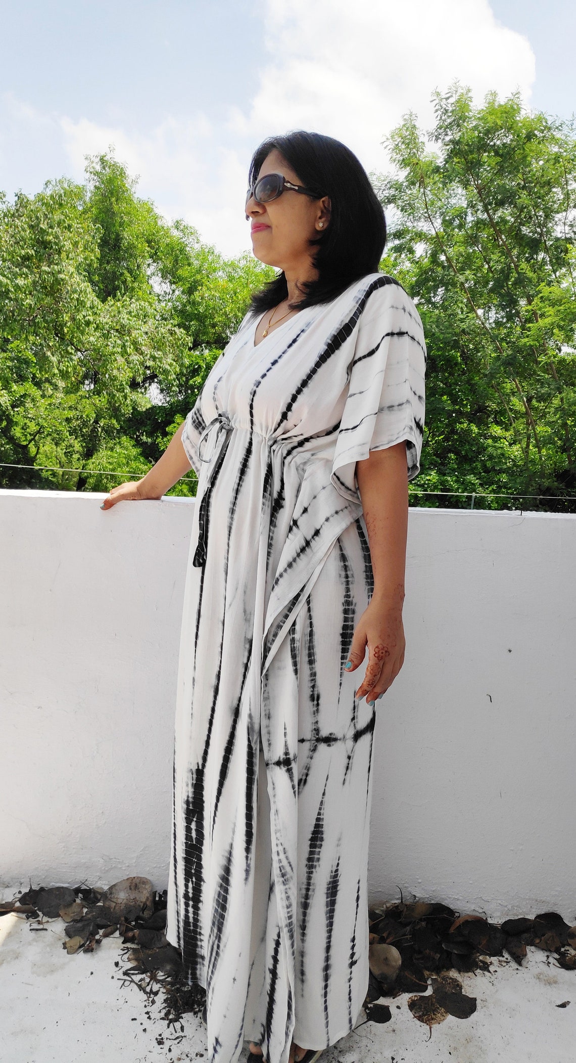 Cotton Kaftan Maxi Dress