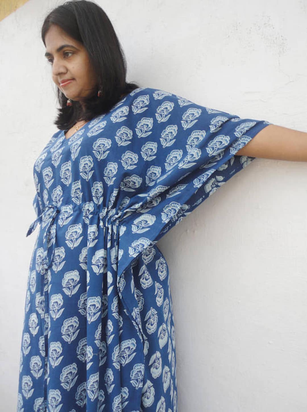 Maternity Hospital Gown Nursing Kaftan Maternity Gown Batik picture