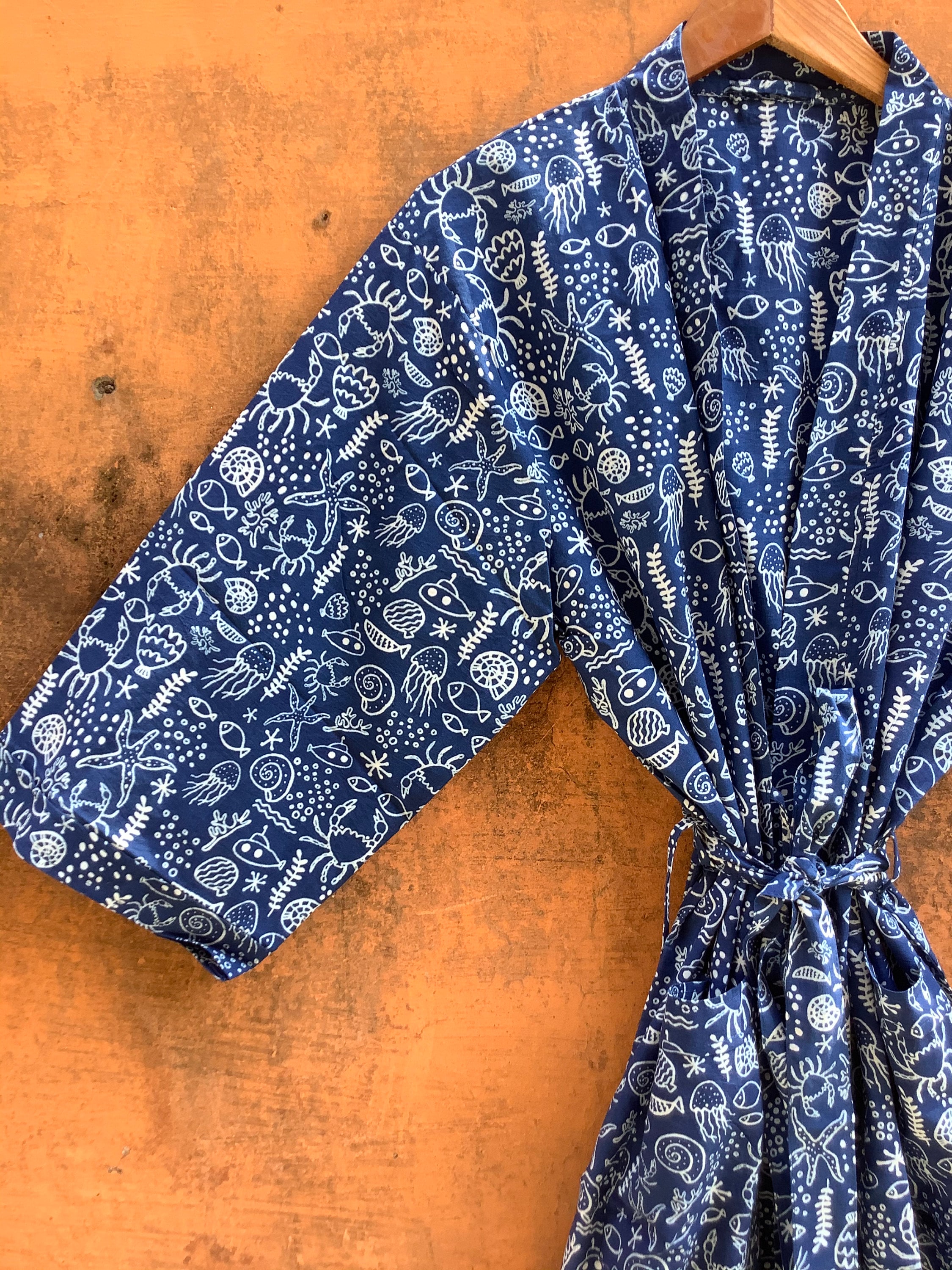Robe De Plage Kimono Indienne Vintage - Coton Tie And Dye, Taille Unique - Neuf Sans étiquettes