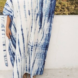 Cotton caftan. Tiedyed kaftan, vacation wear, plus size clothing, holder wear, lounge wear, kaftan maxi dress