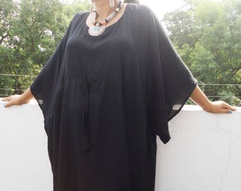 Plus size clothing, Kaftan, Black Caftan, Caftan Dress, kaftan dress, Plus size kaftan, Black Abaya, Bohemian maxi dress, Moroccan Kaftan