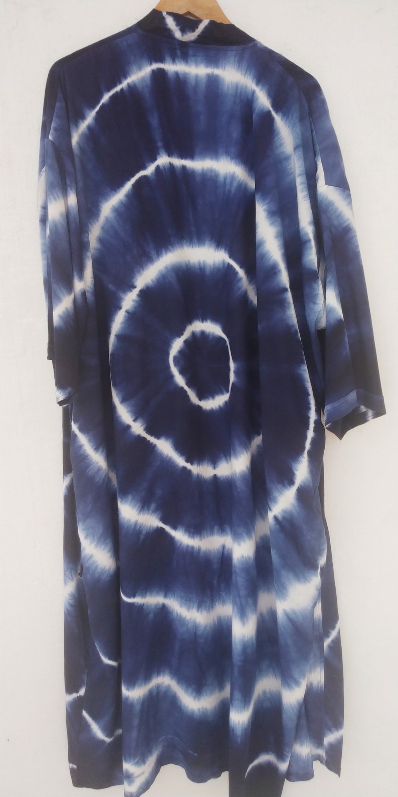Indigo Rayon Tie Dyed Kimono Robes for Women Indian Dressing | Etsy