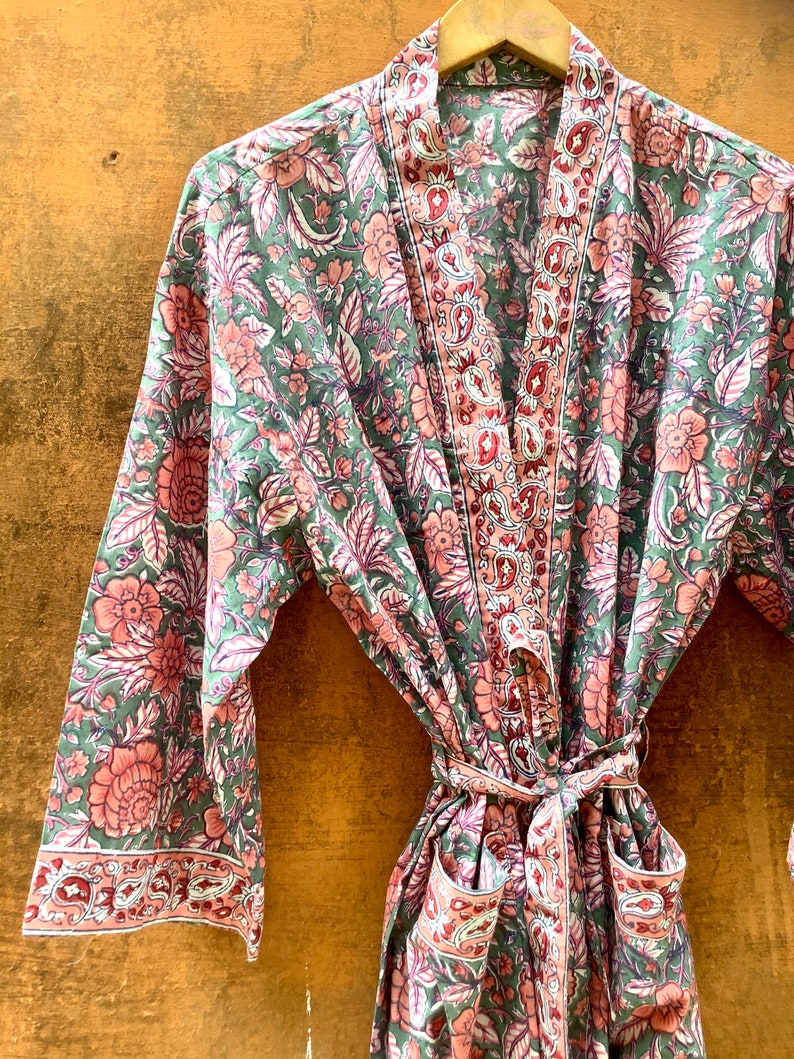 Cotton Kimono Robes for Women Indian Dressing Gown Unisex - Etsy