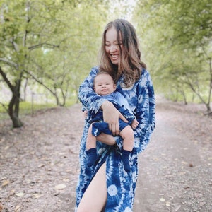 Indigo Cotton Kimono Robes for Women tie dyed Indian Dressing Gown Unisex Beach Cover ups Bridesmaid Gifts