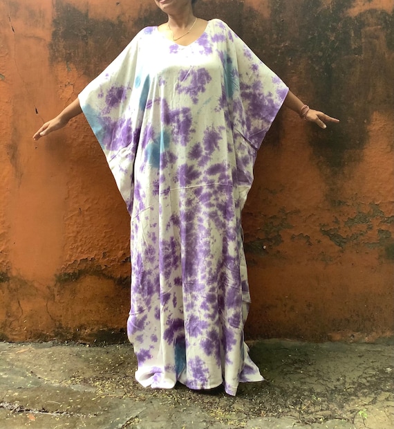Plus Size Kaftan Dress,Robe Dress, Cocktail Party Kaftan,Beach Wear, Loose Dress, Free Size Kaftan, Tie Dyed Kaftan Robe Caftan