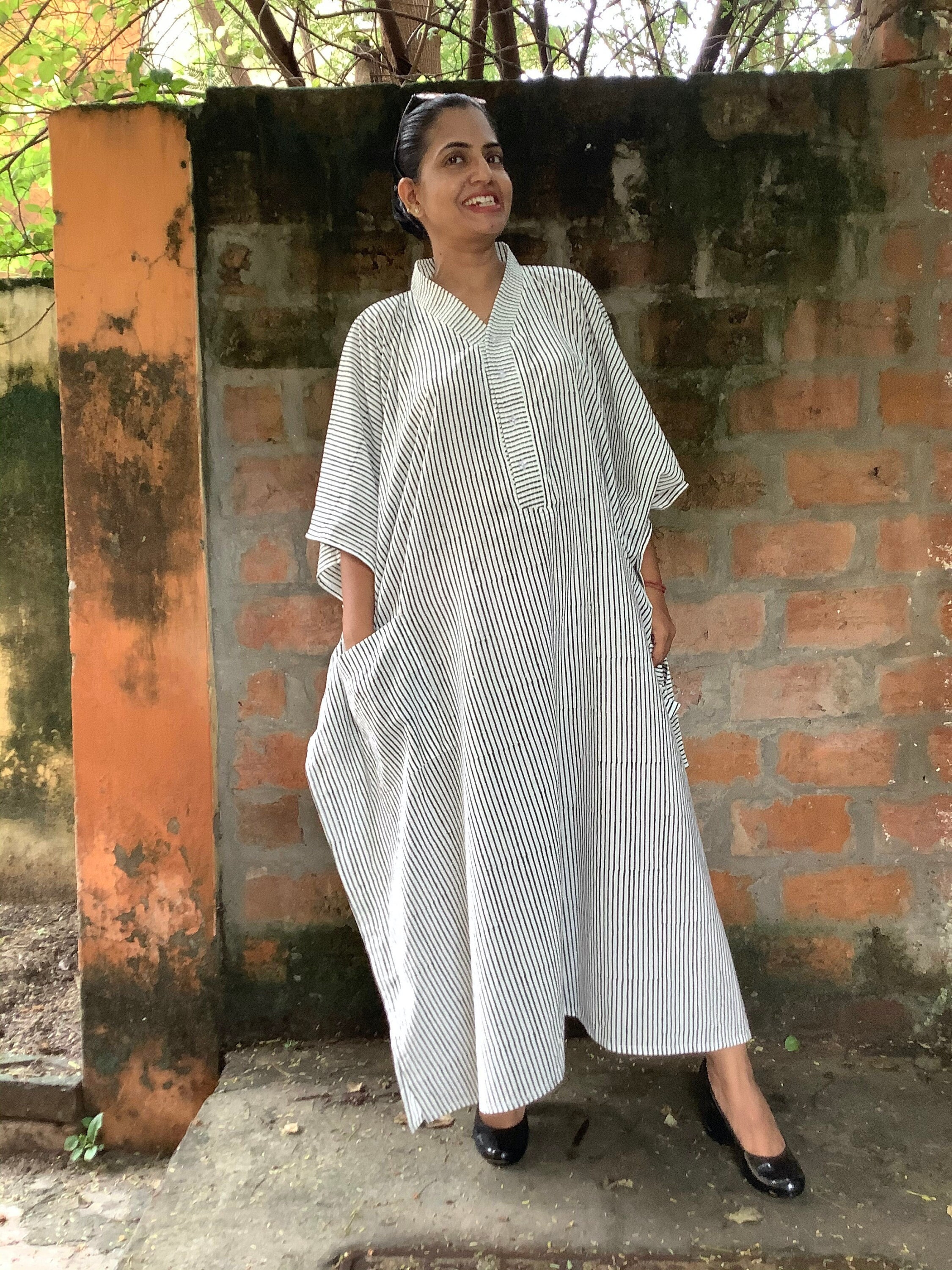 Black White Striped Maxi Dress - Etsy