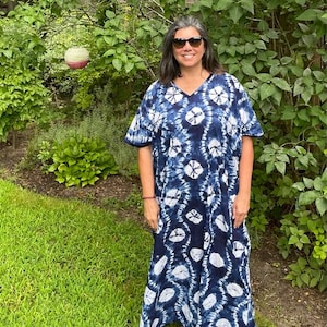 Indian Dress, Batik Cotton Dress, Caftan dress,tie-dye  Indian tunic, kaftan dress, kimono, beach cover up , tunic women&#39;s summer dress