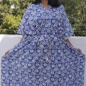 Floral Print Caftan Hippie Boho Kaftan Mini Dress Oversized One Size Festival kimono robe maxi dress Indian clothing