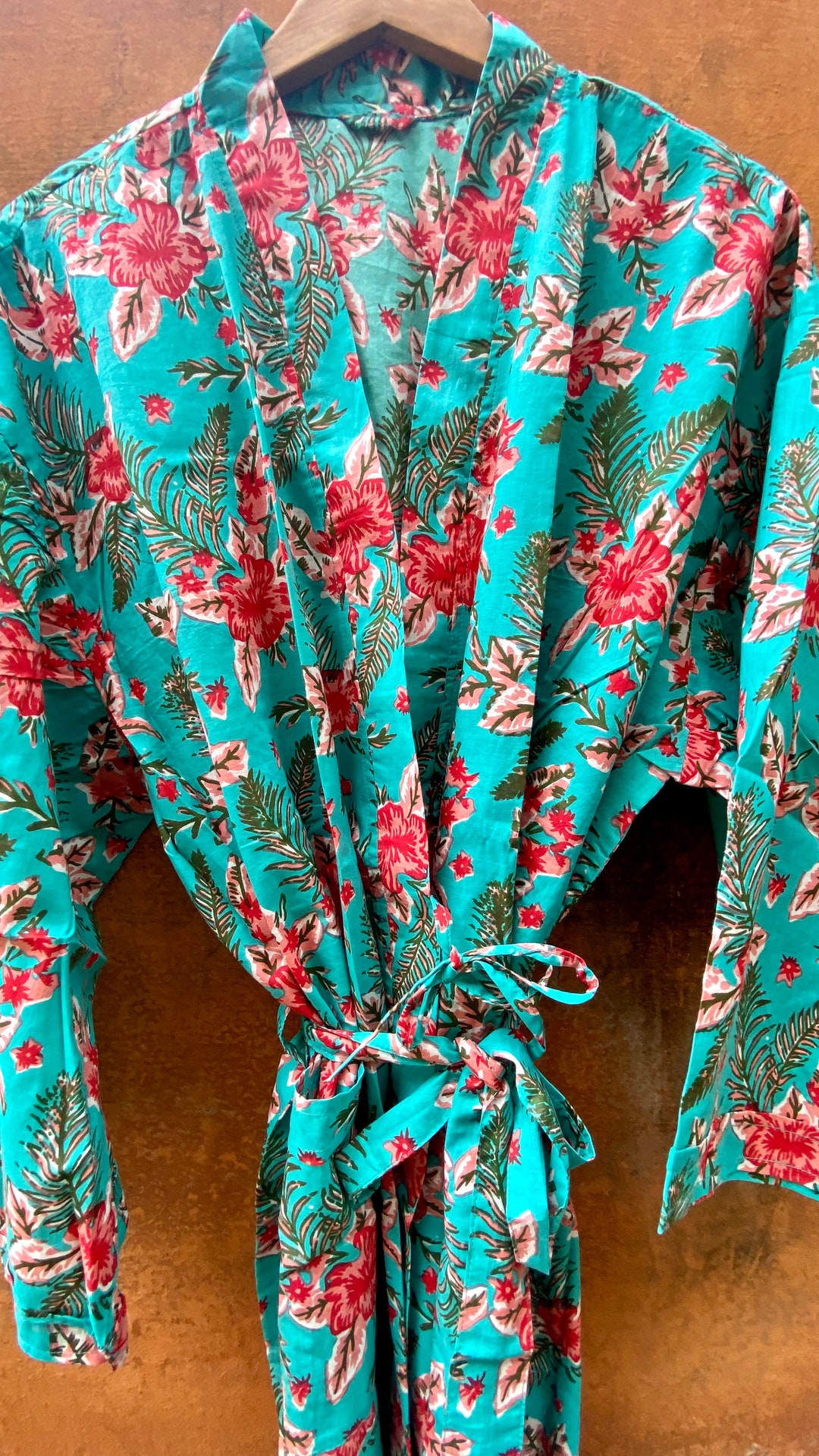 Blockprint Cotton Kimono Robes for Women Bridesmaids Robes Indian