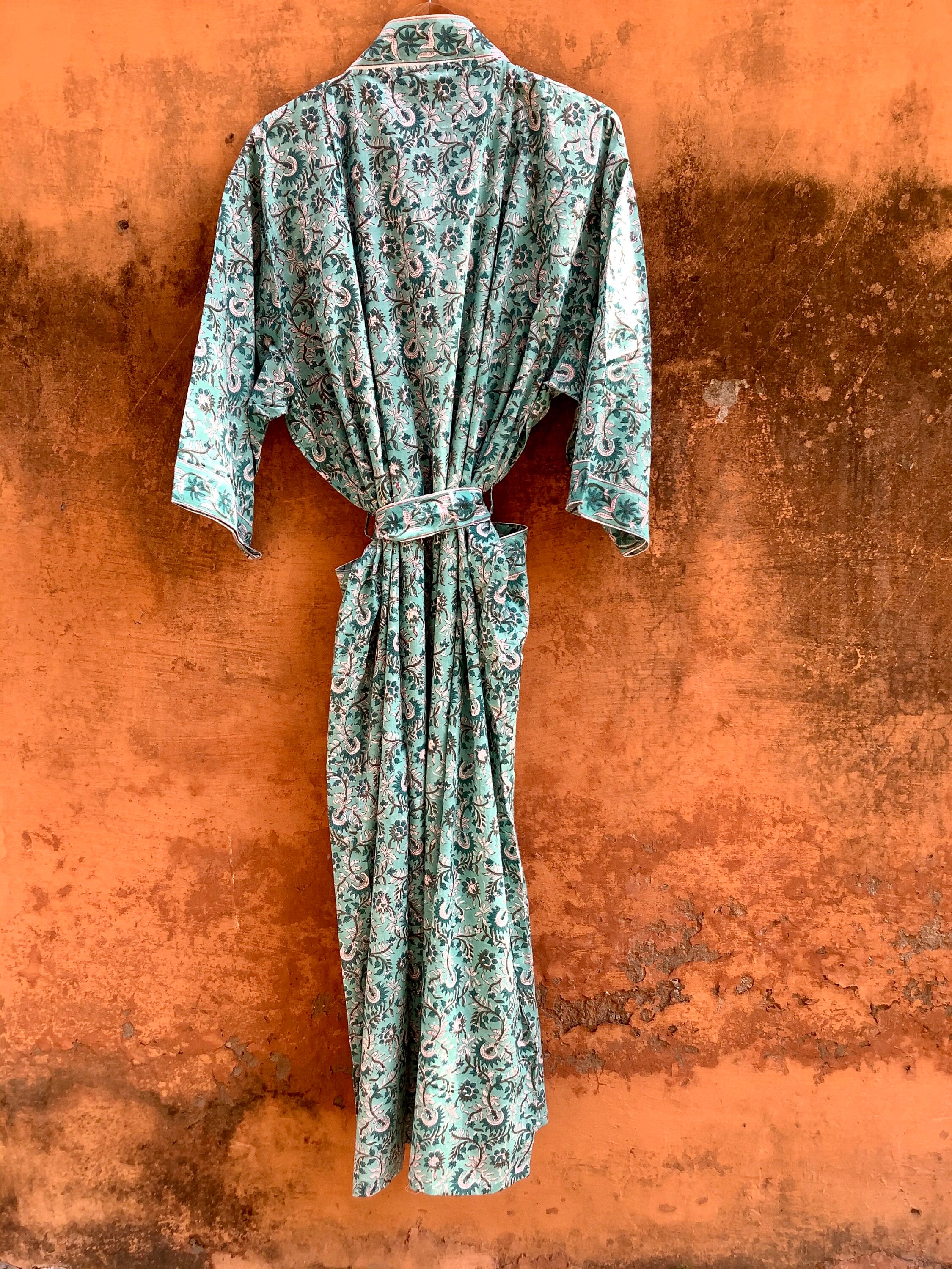 Blockprint Cotton Kimono Robes for Women Indian Dressing Gown Etsy UK