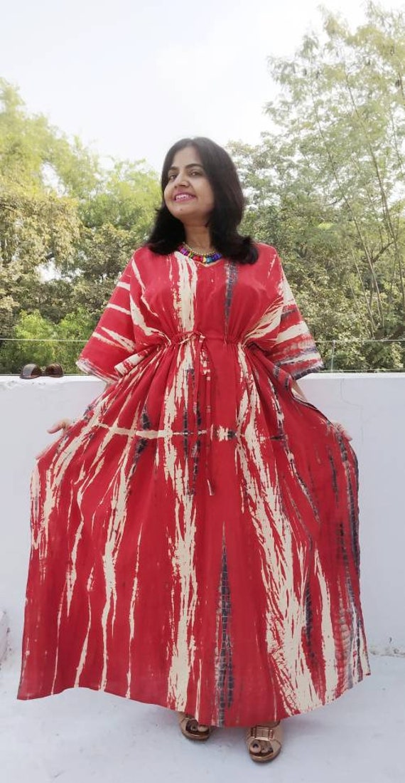 Red Kaftan, Cotton kaftan, kaftan dress, plus size kaftan, beach kaftan, cotton kaftan,Cotton robe, cotton dress, Hippie dress, Beach caftan