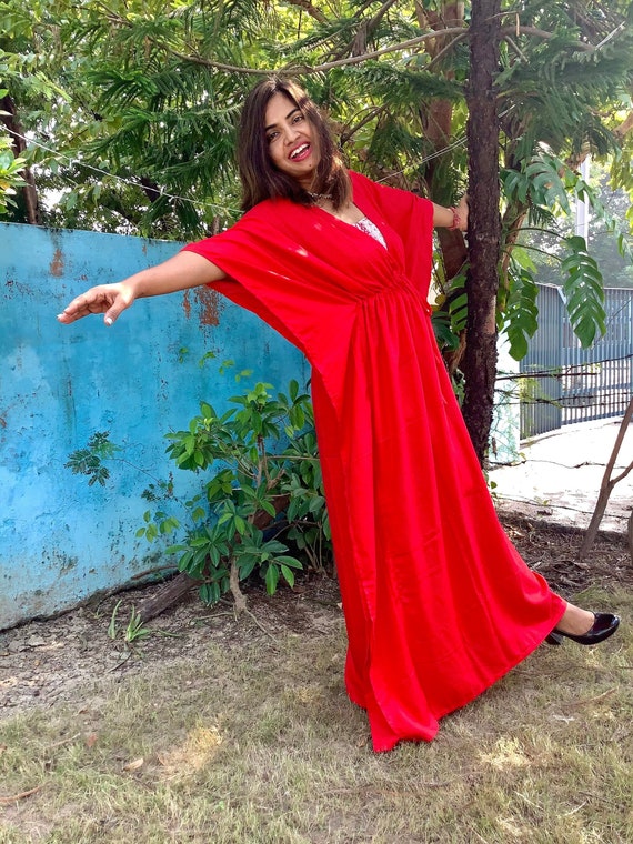 Kaftana Long Red Frock-