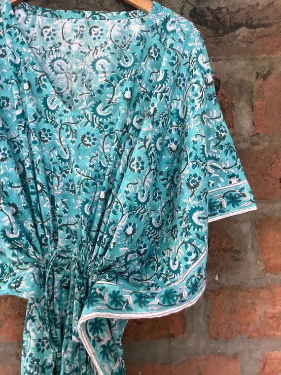 Floral Cotton Kaftan, Summer  Dress Tunic kimono women's kaftan Resort dress, Summer party dress, Beach wear, Vacation dress,Roomy dress