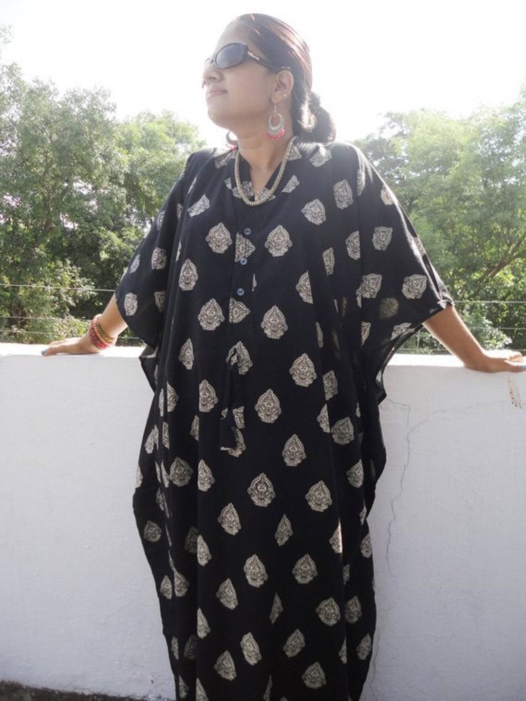Kaftan Long Dashiki Ethnic Paisley Print Oversized Loose Fit - Etsy