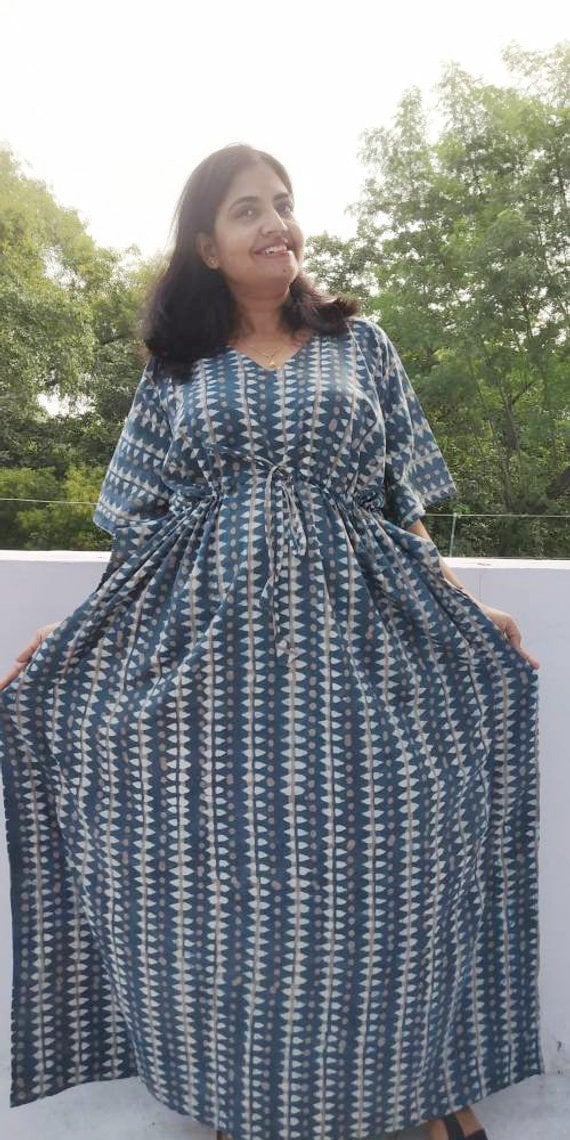 cotton caftan robe